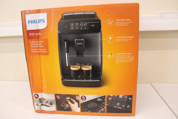 SALE OUT. Philips EP0820/00 Coffee maker, Black | Philips | Coffee Maker | EP0820/00 | Pump pressure 15 bar | Built-in milk frother | Fully Automatic | 1500 W | Black | DAMAGED PACKAGING