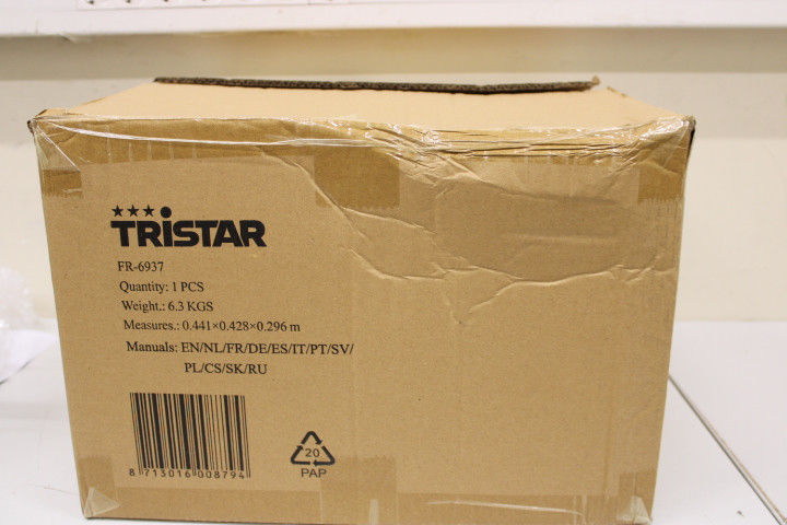 SALE OUT. Tristar FR-6937 Double Fryer, Stainless Steel | Tristar | Double Fryer | FR-6937 | Power 2 x 1800 W | Capacity 6 L | DAMAGED PACKAGING