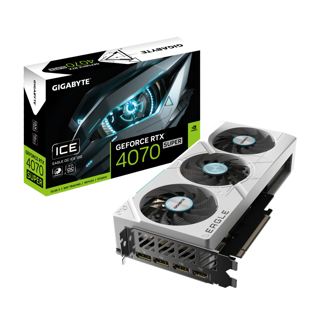 Gigabyte GV-N407SEAGLEOC ICE-12GD | NVIDIA | 12 GB | GeForce RTX 4070 SUPER | GDDR6X | HDMI ports quantity 1 | PCI-E 4.0