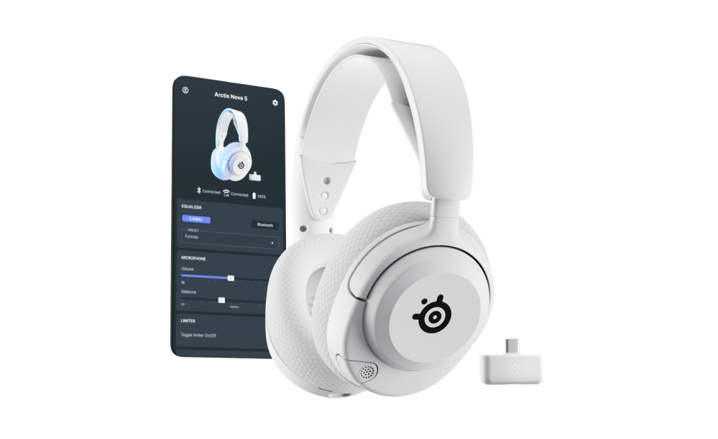 SteelSeries Gaming Headset | Arctis Nova 5P | Bluetooth | Over-ear | Microphone | Noise canceling | Wireless | White