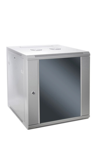 SOMI Networks | 4U, 19″ Network Wall Cabinet | 4U-60/45C | Gray | With Front Glass Doors; Assembled | Depth: 45 cm