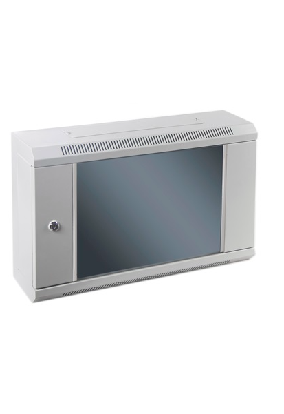 SOMI Networks | 6U, 19” Standard Installation Wall Cabinet | 6U-60/15SNC | Gray | Cable Entrances; Assembled | Depth: 15 cm