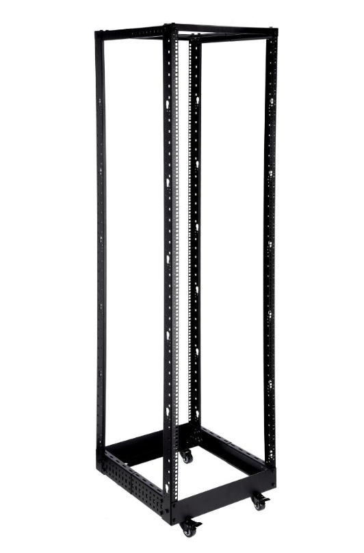 SOMI Networks | 42U, 19" Double Open Frame with Adjustable Depth | 42U-RD-BC | Black | Depth: 60cm - 100cm