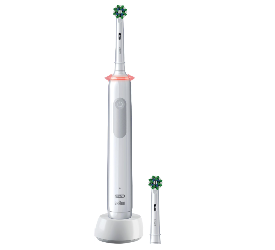 Oral-B Electric Toothbrush | Pro 3 3000 Cross Action | Rechargeable | For adults | Number of brush heads included 2 | Number of teeth brushing modes 3 | White