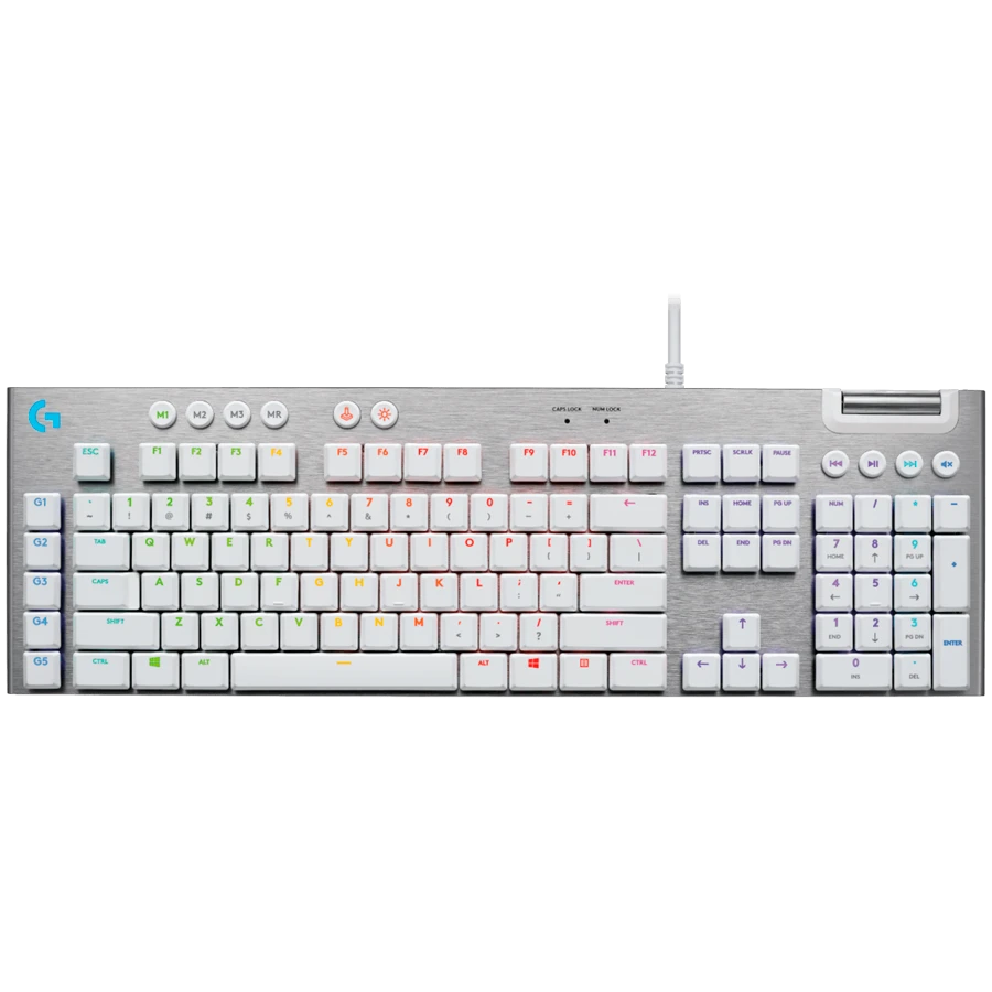 LOGITECH G815 LIGHTSPEED RGB Mechanical Gaming Keyboard – GL Tactile - WHITE - PAN - USB - NORDIC-613 - TACTILE SWITCH