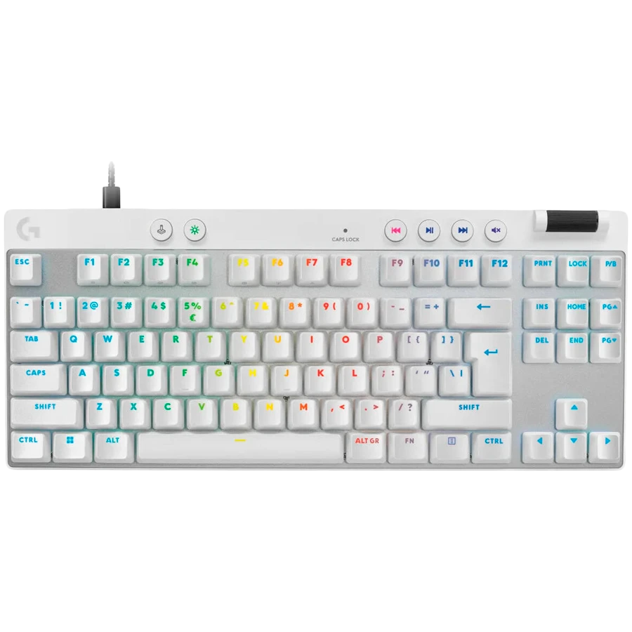 LOGITECH G PRO X TKL RAPID Gaming Keyboard - WHITE - US INT'L - USB - EMEA28i-935 - LINEAR