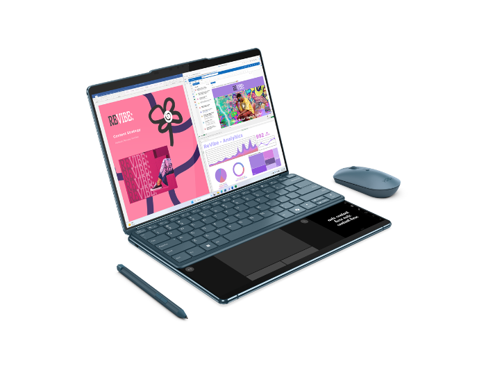 Lenovo | Yoga Book 9 13IMU9 | Tidal Teal | 13.3 " | Touchscreen | 2880 x 1800 pixels | Glossy | Intel Core i7 | 155U | 32 GB | LPDDR5x | SSD 1000 GB | Intel Graphics | Windows 11 Pro | 802.11ax | Bluetooth version 5.3 | Keyboard language English | Warranty 24 month(s)