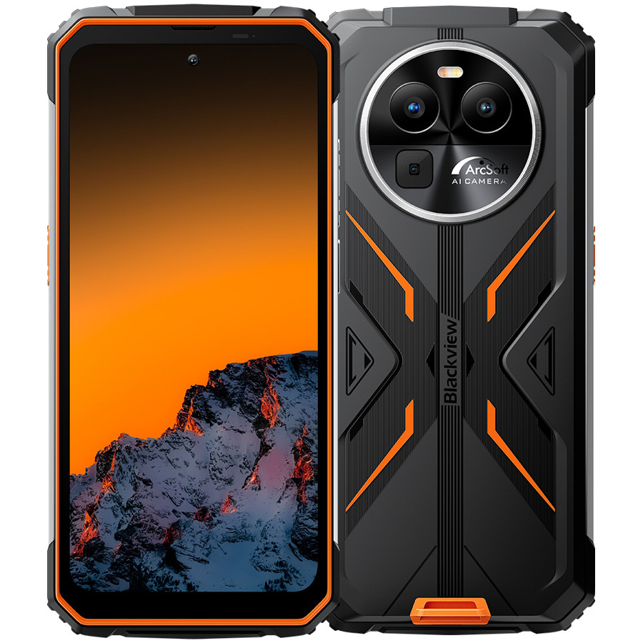 Blackview Rugged BV8100 6.5inch FHD+ IPS 1080*2400 120Hz Gorilla Glass 5, MT6789 8/256GB 32MP; Rear 50MP/13MP/VGA 8800mAh, 45W fast charging NFC, IP68 & IP69K & MIL-STD-810H, Android 14 Orange