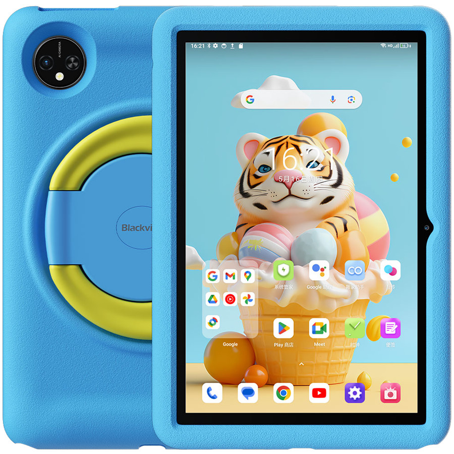 Blackview Tab 80 Kids 4GB/64GB, 10.1-inch HD+ 800x1280 IPS, Quad-core, 8MP Front/13MP Back Camera, Battery 7680mAh, Type-C, WiFi +BT, Android 14, SD card slot, Blue