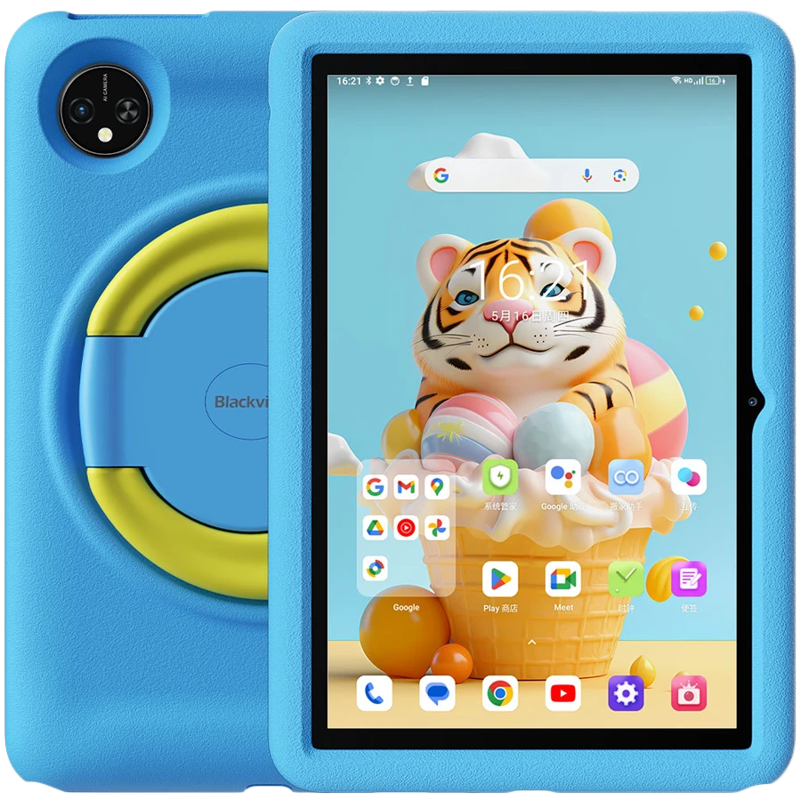Blackview Tab 80 Kids 4GB/64GB, 10.1-inch HD+ 800x1280 IPS, Quad-core, 8MP Front/13MP Back Camera, Battery 7680mAh, Type-C, WiFi +BT, Android 14, SD card slot, Blue