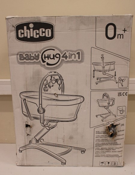 SALE OUT. CHICCO Baby Hug 4 in 1 Glacial Multifunctional Crib, Gray | Chicco | DAMAGED PACKAGING, SCRATCHED ON LEGS