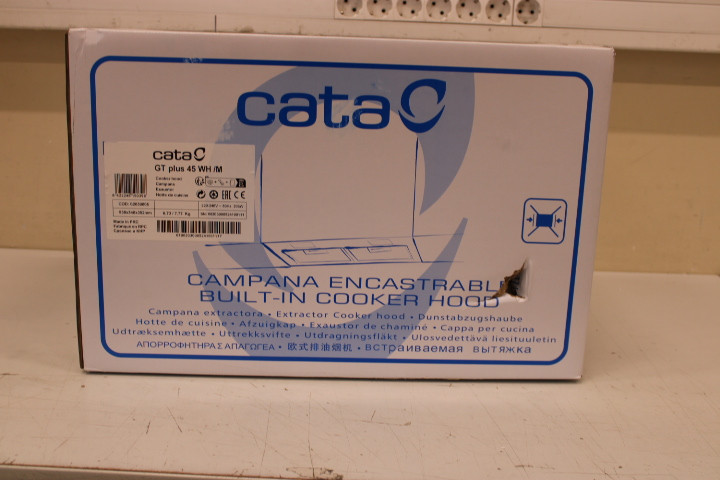 SALE OUT. CATA GT-PLUS 45 WH /M Hood, Energy efficiency class C, Max 645 m³/h, White | CATA | Hood | GT-PLUS 45 WH/M | Canopy | Energy efficiency class C | Width 60 cm | 645 m³/h | Mechanical control | CSLED | White | DAMAGED PACKAGING