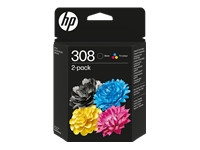 HP 308 Black/Tri-Color Ink Cart Combo 2P