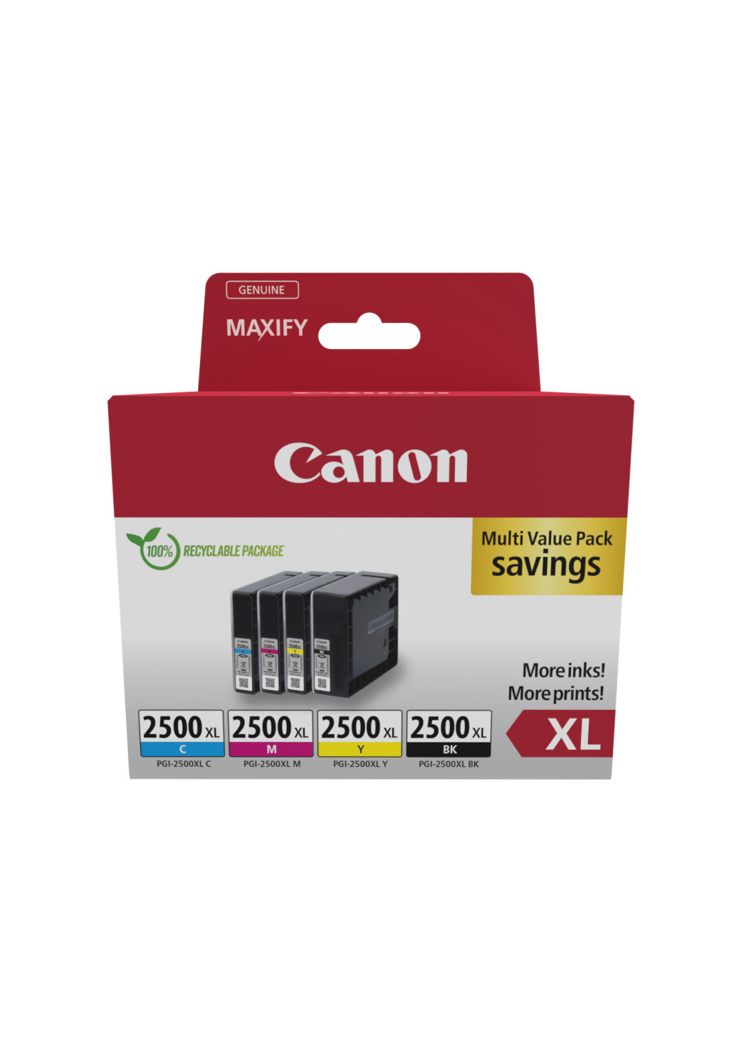 Canon 9254B010 tindikassett 4 tk Originaal High (XL) Yield Must, Tsüaan, Magenta, Kollane