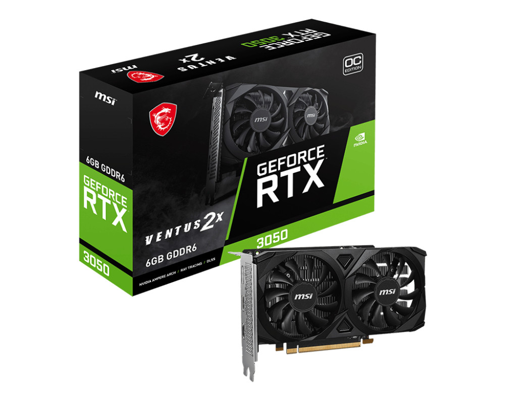 MSI GeForce RTX 3050 VENTUS 2X E 6G OC | NVIDIA | 6 GB | NVIDIA GeForce RTX 3050 | GDDR6 | HDMI ports quantity 2 | PCI Express Gen 4 x16 (uses x8)