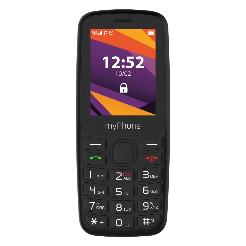 myPhone 6410 LTE | Black | 2.4 " | TFT | 64 MB | 128 MB | Dual SIM | Nano SIM | USB version Type-C | Built-in camera | Main camera resolution 0.3 MP | 1400 mAh