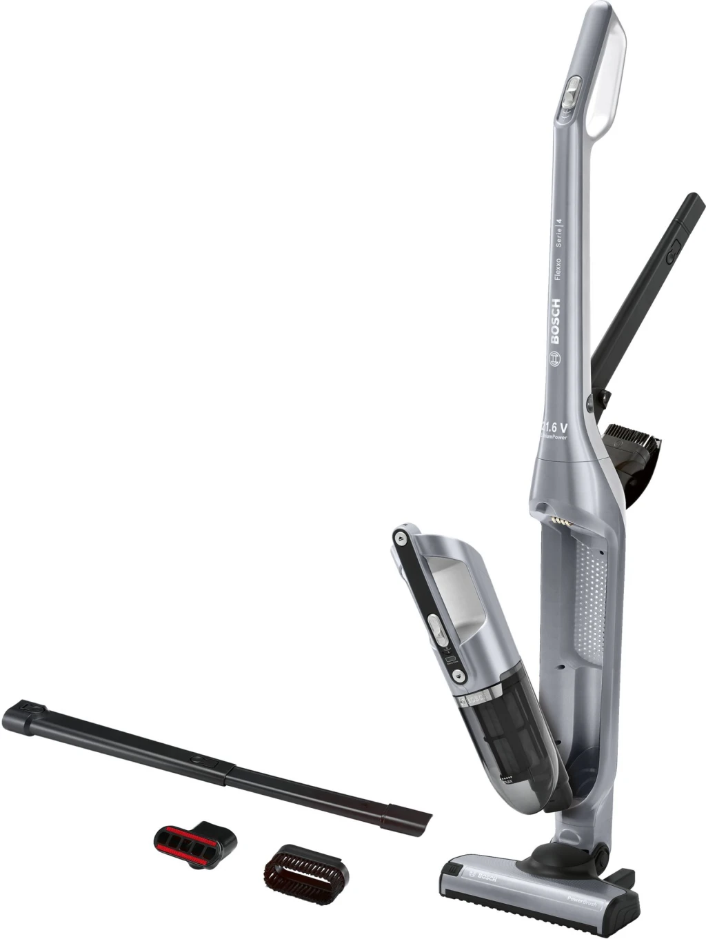 Bosch Vacuum Cleaner | BCH3P210 Series 4 | Cordless operating | Handstick | 21.6 V | Operating time (max) 50 min | Silver | Warranty 24 month(s)