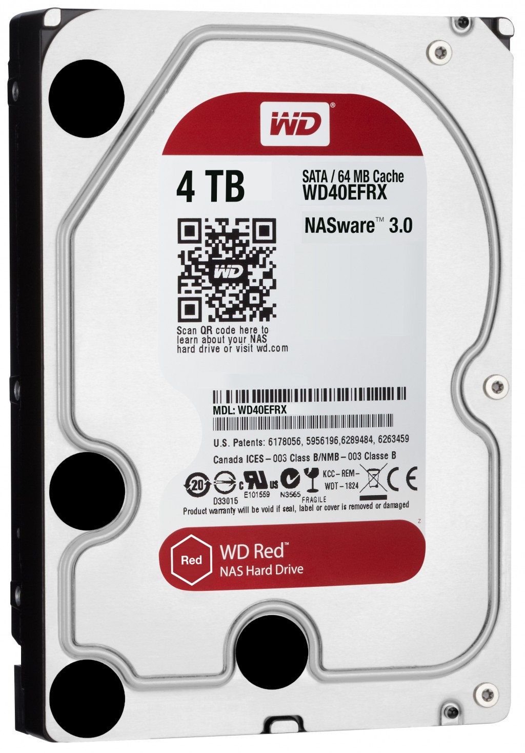 Western Digital Red, 4TB, 6Gbps Variable RPM, 4000 GB, HDD, 64 MB