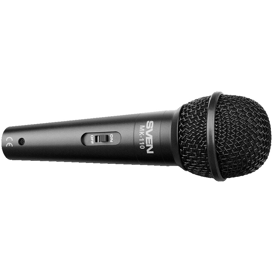 Microphone SVEN MK-110 (wired, dynamic, metal, cable 4.0m, 6.3 / 3.5 mm jack, black)