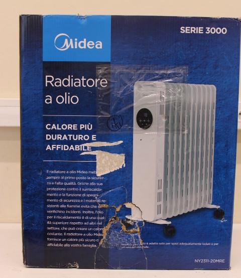 SALE OUT. Midea NY2311-20MRE Oil Radiator Heater, White | Midea | Oil Radiator | NY2311-20MRE | Oil Radiator | 2300 W | Number of power levels 3 | White | DAMAGED PACKAGING