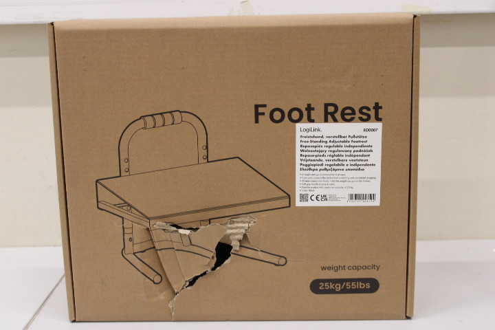 SALE OUT. LogiLink EO0007 Free-standing adjustable footrest | Logilink | Free-standing adjustable footrest | EO0007 | DAMAGED PACKAGING