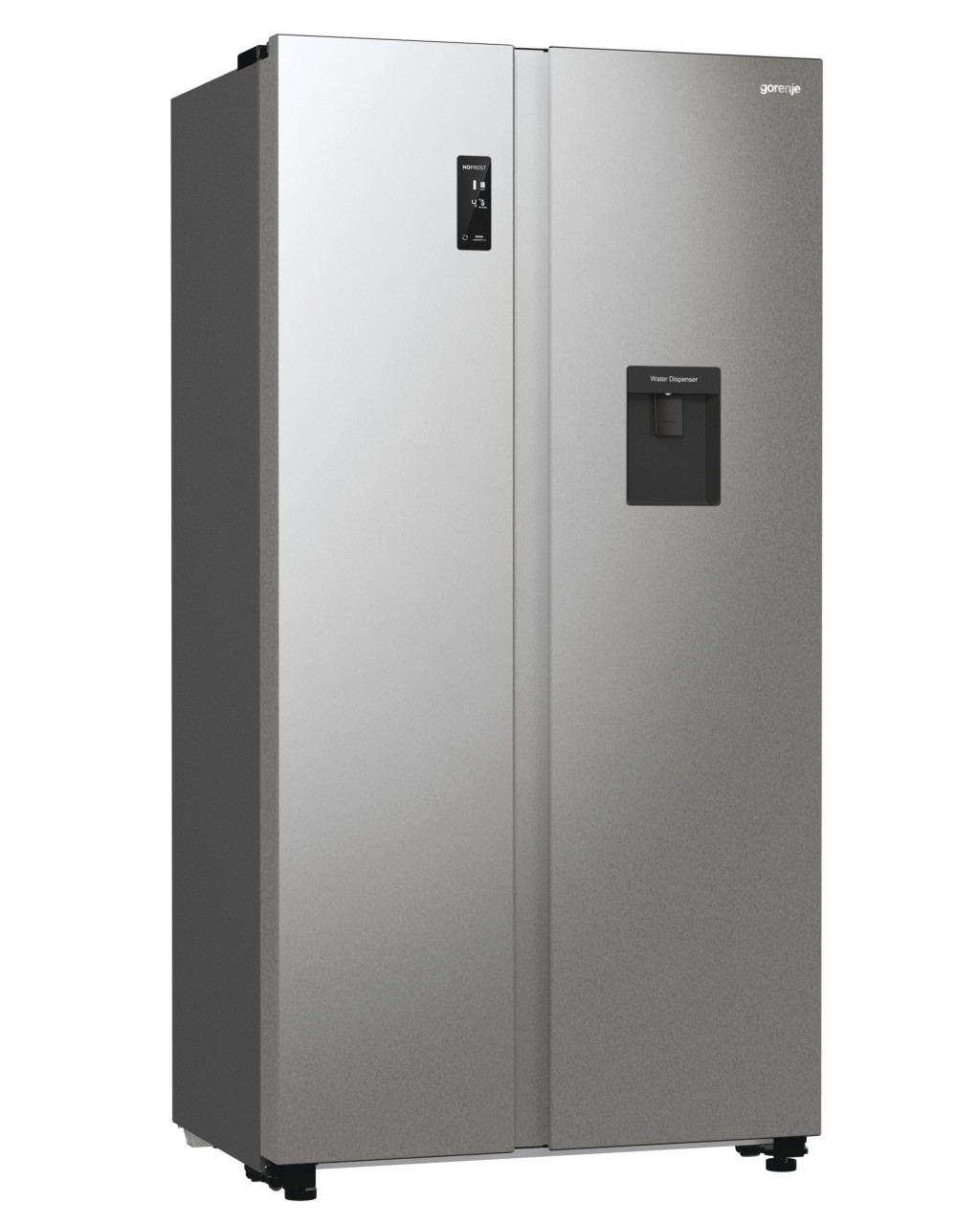 Gorenje Refrigerator | NRR9185EAXLWD | Energy efficiency class E | Free standing | Side by side | Height 178.6 cm | No Frost system | Fridge net capacity 355 L | Freezer net capacity 192 L | Display | 38 dB | Grey