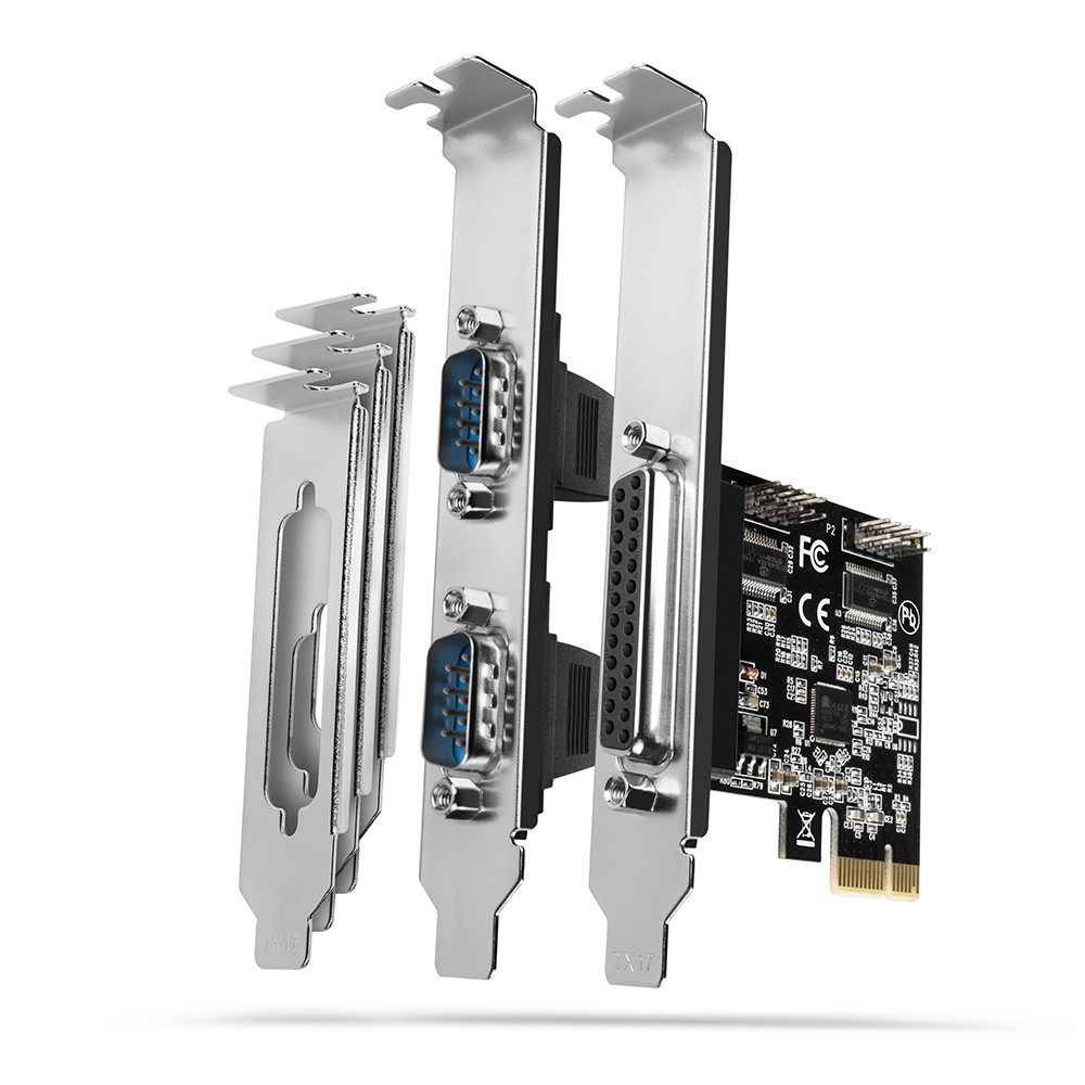 Axagon PCEA-PSN PCIe-Adapter mit 1x Parallel-+ 2x Seriell-Ports - ASIX AX99100 liidesekaart/adapter Sisemine Paralleelne, RS-232