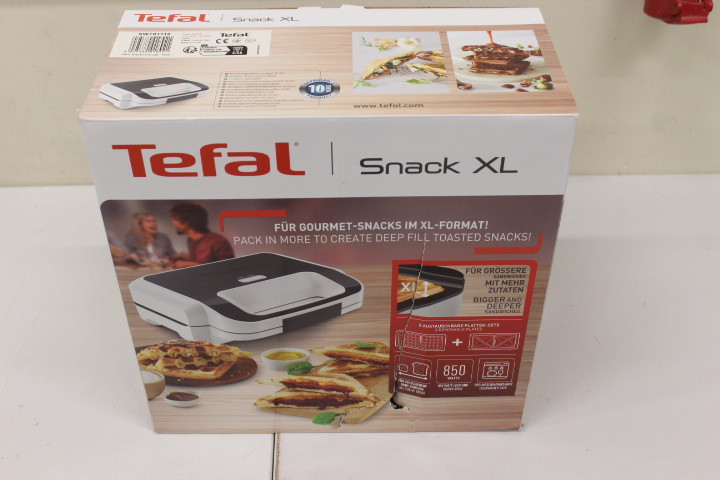 SALE OUT. Tefal SW701110 Snack XL Wafle maker, White/Grey | TEFAL | Wafle Maker Snack XL | SW701110 | 850 W | Number of pastry 2 | Belgium | White/Grey | DAMAGED PACKAGING