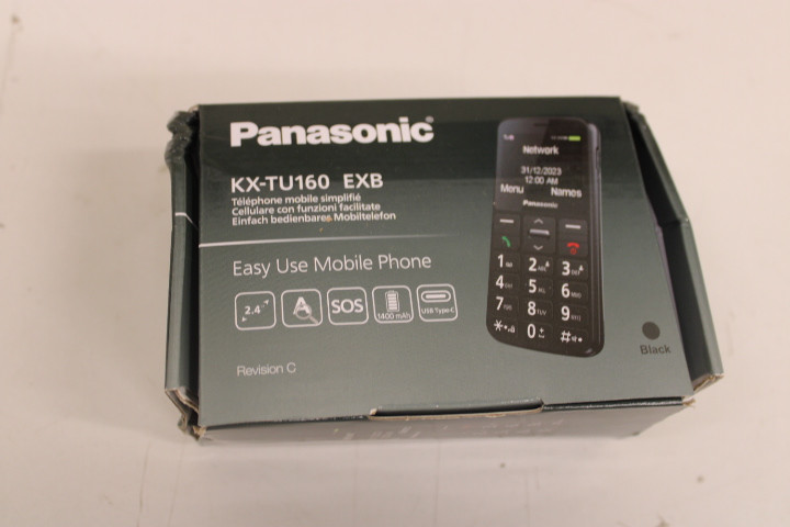 Panasonic | KX-TU160 | Easy Use Mobile Phone | Black | 69.2 g | DAMAGED PACKAGING