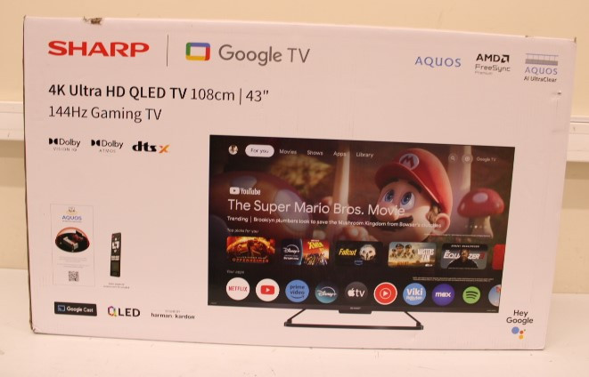 Sharp | 43GR8265E | 43" | Smart TV | Google TV | 4K Ultra HD | DAMAGED PACKAGING