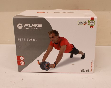 SALE OUT. Pure2Improve 2 in 1 Ab Wheel and Kettlebell, Black/Orange | Pure2Improve | 3.12 kg | DAMAGED PACKAGING