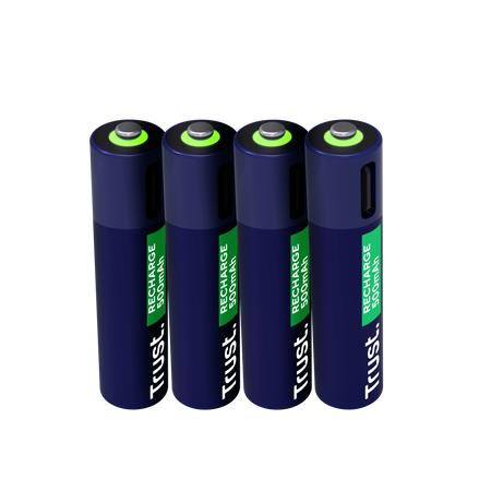 BATTERY RECH. LI-ION AAA/500MAH USB-C 4PACK 25671 TRUST