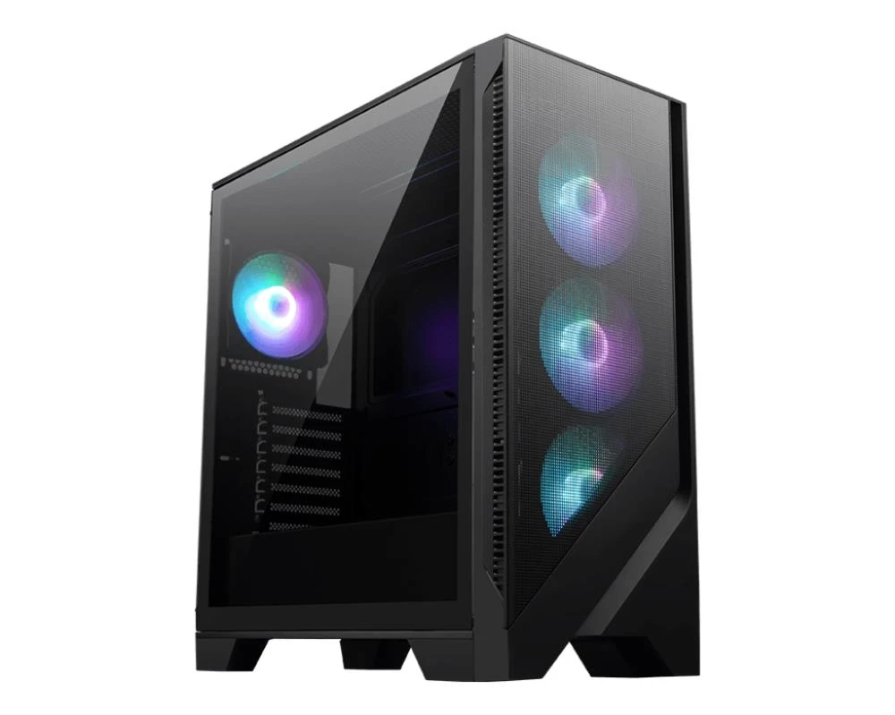 MSI MAG FORGE 321R AIRFLOW arvutikorpus Midi Tower Must, Läbipaistev