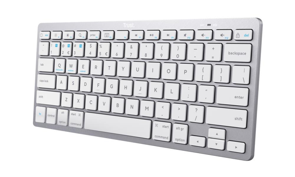 Trust 24651 klaviatuur Universaalne Bluetooth QWERTY Ameerika inglise keel Hõbe