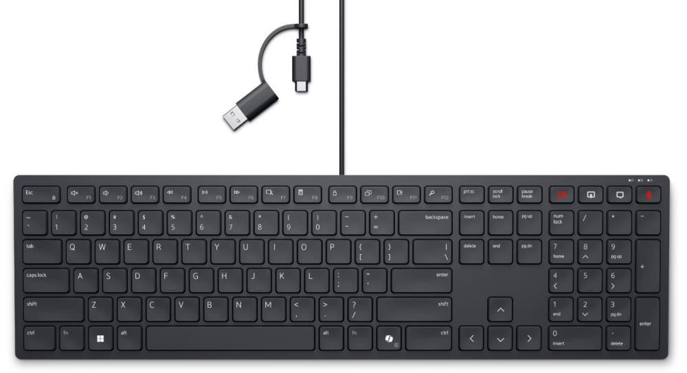 DELL KB525C klaviatuur Kontor USB QWERTY US rahvusvaheline Must