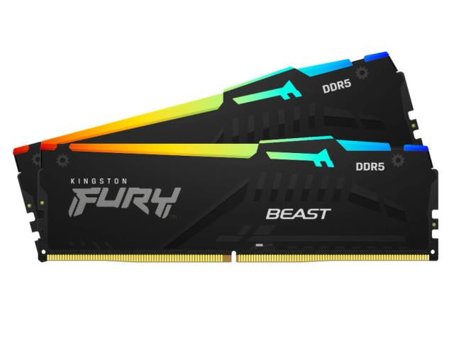 Kingston Technology FURY Beast RGB mälumoodul 32 GB 2 x 16 GB DDR5 2600 MHz