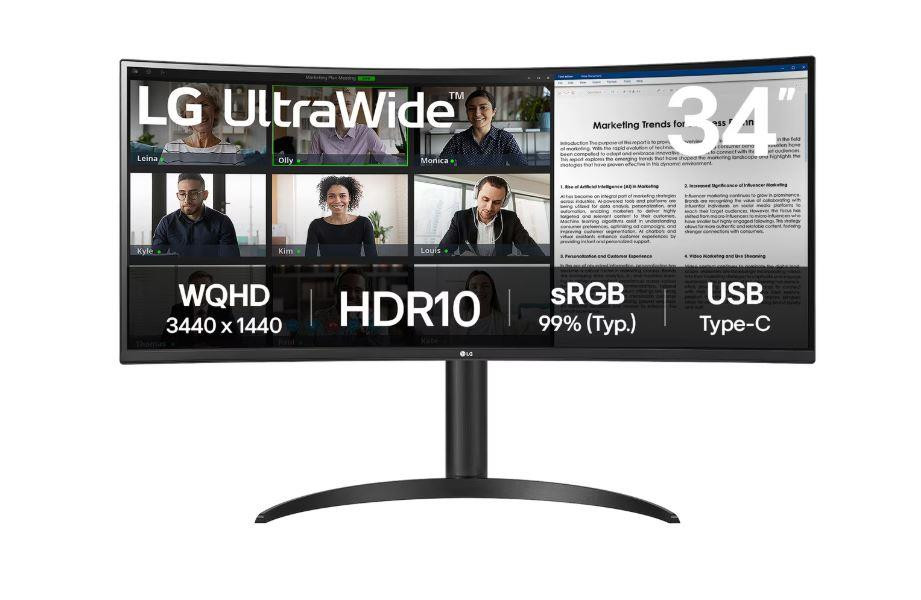 LG 34WR55QK-B PC lamekuvar 86,4 cm (34") 3440 x 1440 pikslit Wide Quad HD Must