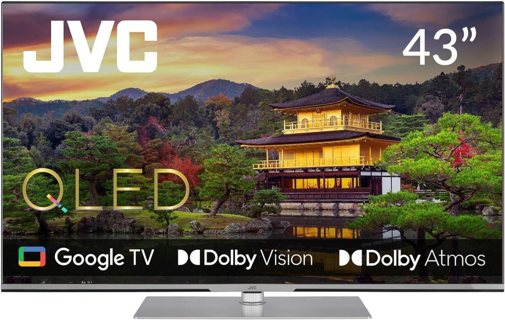 TV Set|JVC|43"|4K/Smart|QLED|3840x2160|Wireless LAN|Bluetooth|Google TV|Silver|LT-43VGQ840P