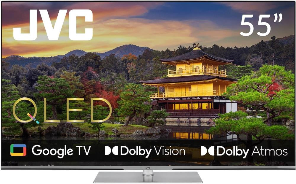 TV Set|JVC|55"|4K/Smart|QLED|3840x2160|Wireless LAN|Bluetooth|Google TV|Silver|LT-55VGQ840P