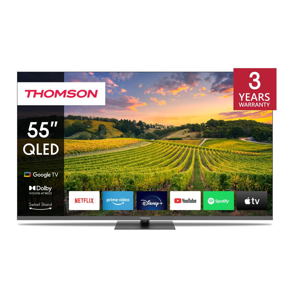 TV Set|THOMSON|55"|4K/Smart|QLED|3840x2160|Bluetooth|Google TV|55QG5C14