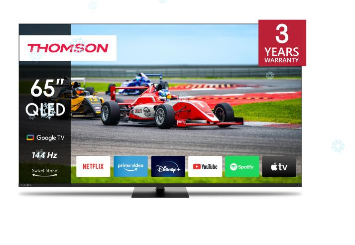 TV Set|THOMSON|65"|4K/Smart|QLED|3840x2160|Wireless LAN|Bluetooth|Google TV|Black|65QG7C14