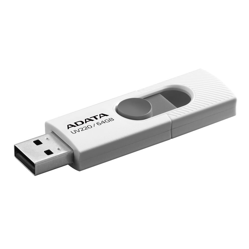 ADATA UV220 USB-välkmälu 64 GB USB tüüp A 2.0 Hall, Valge