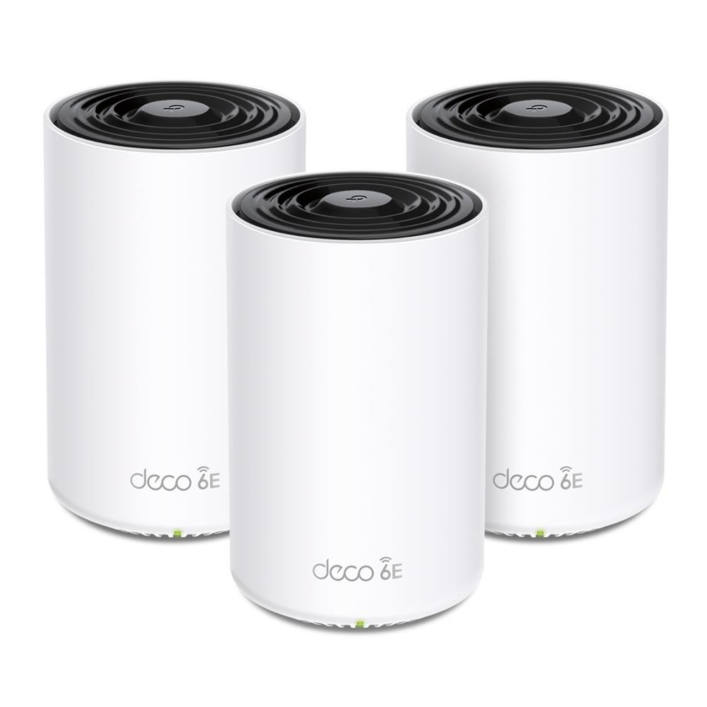 TP-Link Deco XE75 Pro (3-pack) Tri-band (2.4 GHz / 5 GHz / 6 GHz) Wi-Fi 6E (802.11ax) Valge Sisemodem