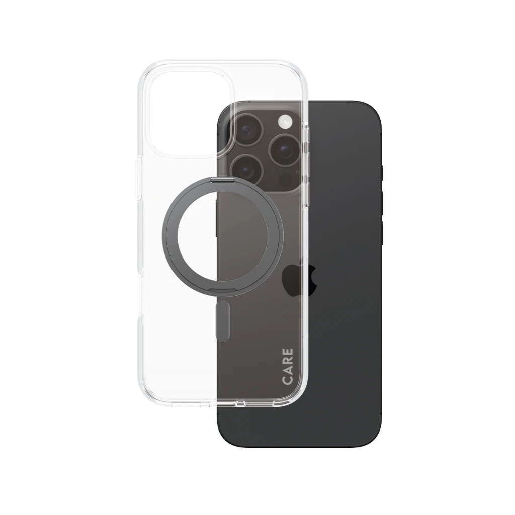 PanzerGlass CARE by ® Feature Case Transparent w. Black Kickstand & MagSafe iPhone 16 Pro Max mobiiltelefoni ümbris Kate Läbipaistev