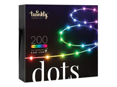 Twinkly Dots Smart LED 200 RGB, 10m, Black wire|Multicolor