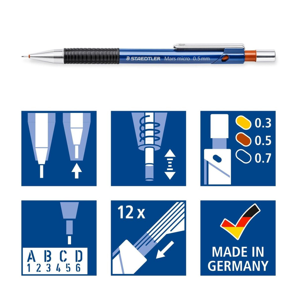 Mehaaniline harilik pliiats STAEDTLER 775 0,3mm metallist taskuklambriga