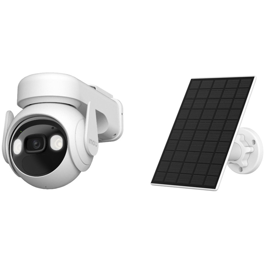 Imou Cell PT Solar KIT, Smart full color night vision 4G PT camera, 3MP, 1/2.8" progressive CMOS, H.265/H.264, 30fps@1296, 3.6mm lens, FOV 88°, IR up to 30m, 8x digital zoom, micro SD up to 256GB, Built-in Mic & Speaker, 110dB Siren and spotlight