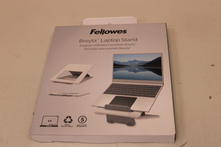 SALE OUT. Fellowes Laptop Stand Breyta, white | Fellowes | Laptop Stand | Breyta | DAMAGED PACKAGING, SCRATCHES ON SIDE | White | 235 x 268 x 14 mm