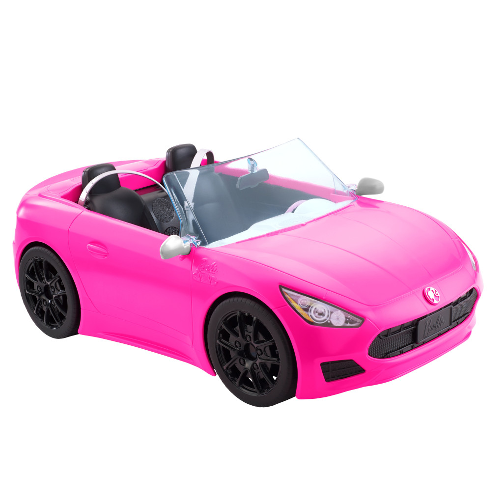 Barbie Convertible 2-Seater Vehicle, Pink Car with Rolling Wheels & Realistic Details | Barbie