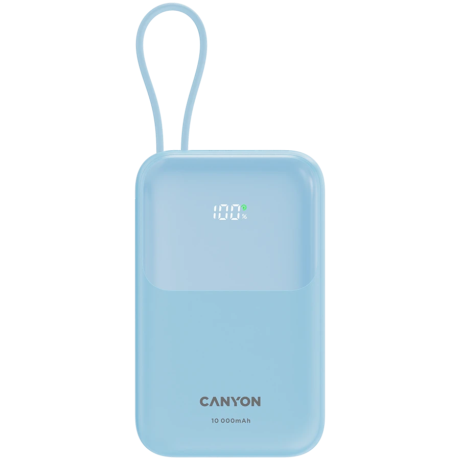 CANYON power bank OnPower 101 built-in cable 10000 mAh PD22.5W Blue